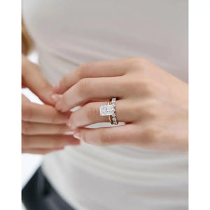 Stunning 3.82ct Radiant Diamond Engagement Ring in Ultra Thin 14K Gold Solitaire Setting.