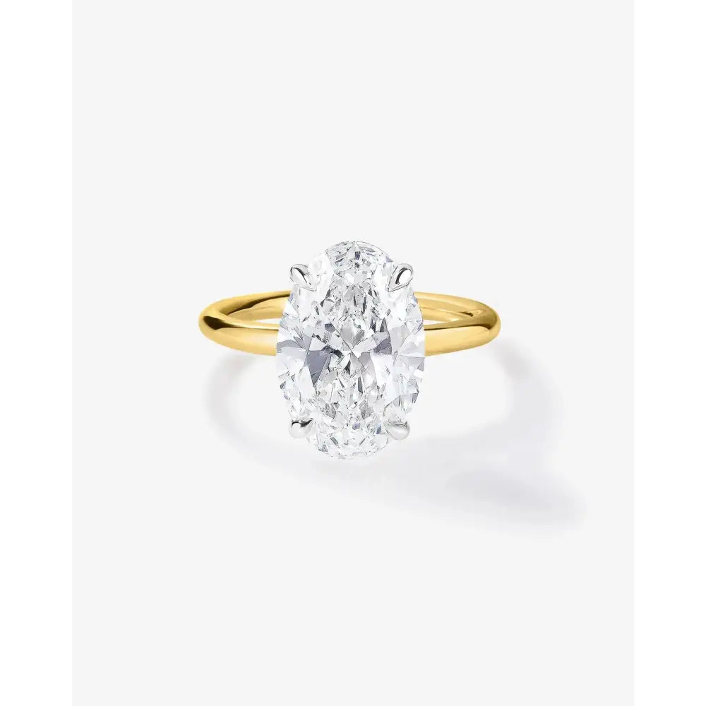 Stunning 3.85 Carat Oval Lab Diamond Cloud Solitaire Engagement Ring.