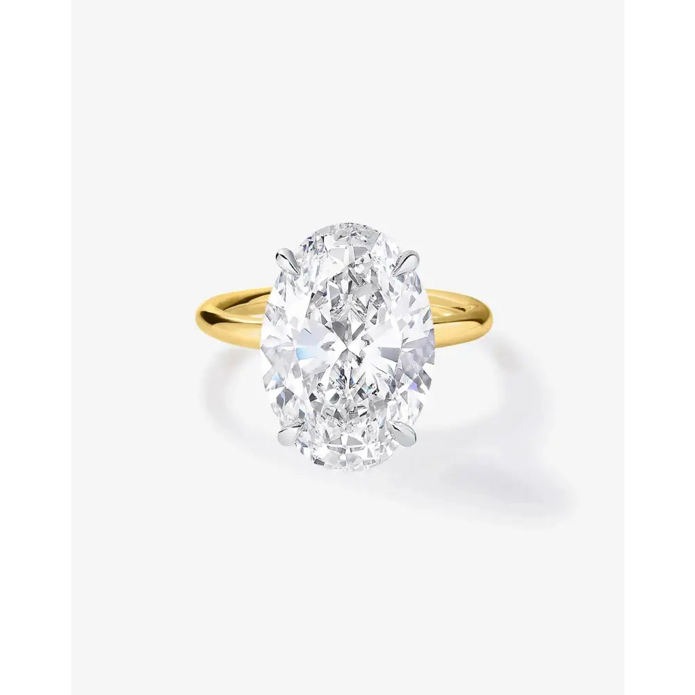Stunning 4.01 Carat Oval Lab Diamond Cloud Solitaire Ring.