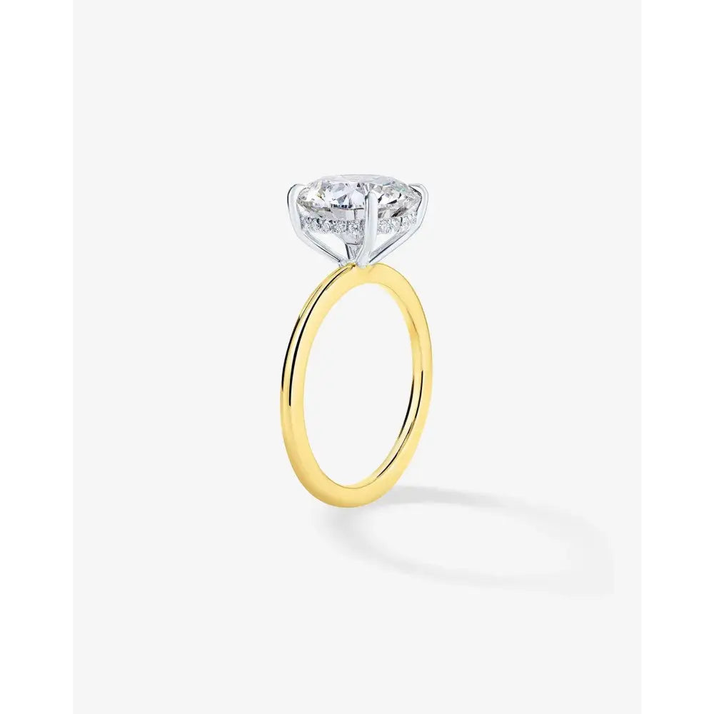 Stunning 4.11 Carat Lab Diamond with Whisper Thin® Hidden Halo.