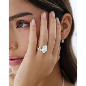 Stunning 4.53 Carat Oval Lab Diamond in Whisper Thin® Setting.