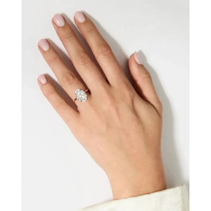 Stunning 5.63ct Oval Lab Diamond with Whisper Thin® Hidden Halo - A Perfect Elegance.