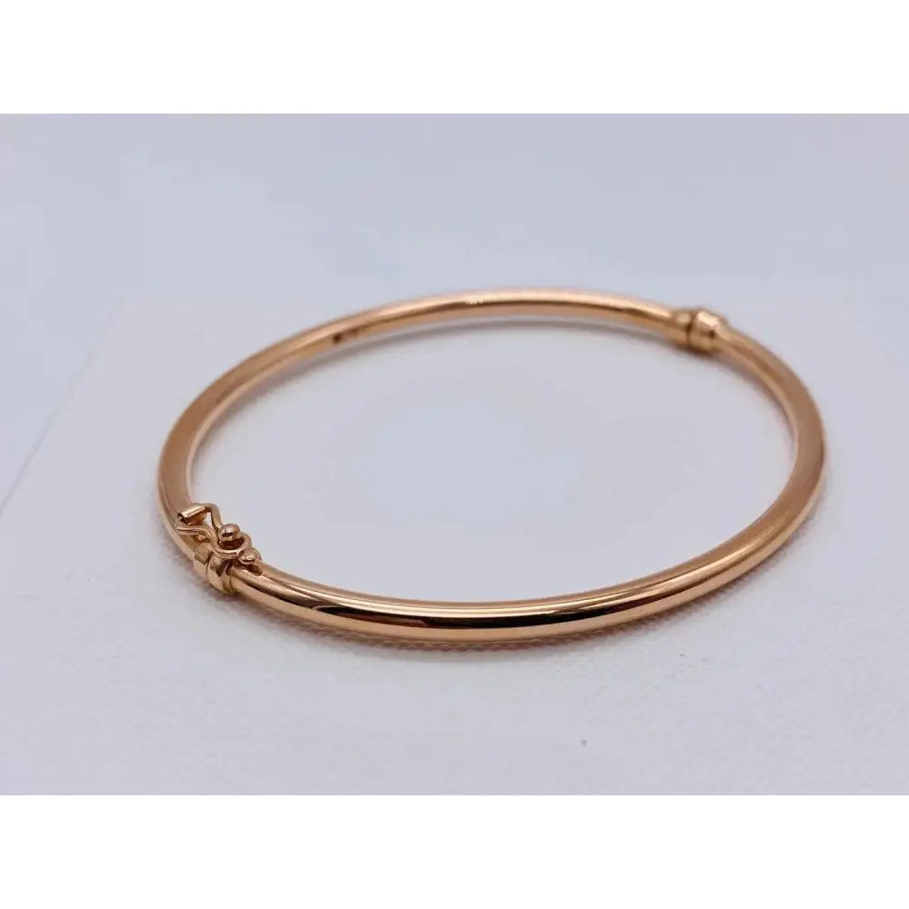 Stunning 9ct Two Tone Gold Hinged Bangle - Elegant Rose and Yellow Gold Women’s Bracelet, 3mm Hallmarked Design.