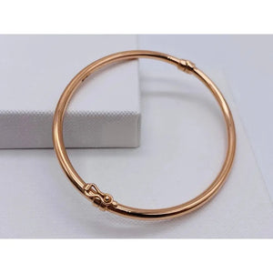 Stunning 9ct Two Tone Gold Hinged Bangle - Elegant Rose and Yellow Gold Women’s Bracelet, 3mm Hallmarked Design.
