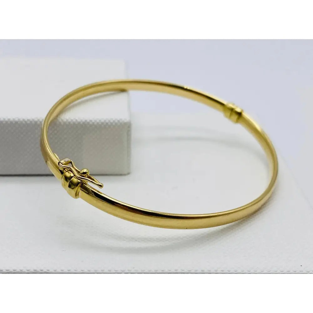 Stunning 9ct Two Tone Gold Hinged Bangle - Elegant Rose and Yellow Gold Women’s Bracelet, 3mm Hallmarked Design.