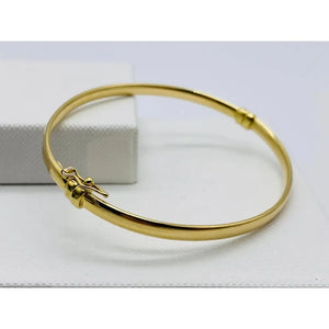 Stunning 9ct Two Tone Gold Hinged Bangle - Elegant Rose and Yellow Gold Women’s Bracelet, 3mm Hallmarked Design.