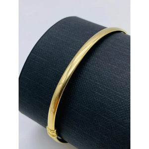 Stunning 9ct Two Tone Gold Hinged Bangle - Elegant Rose and Yellow Gold Women’s Bracelet, 3mm Hallmarked Design.