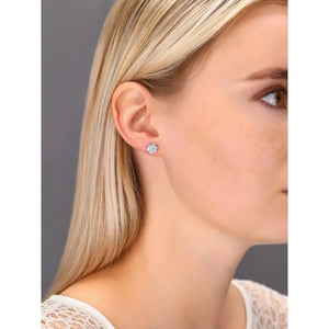 Stunning CZ Flower Stud Earrings in Sterling Silver - Perfect Gift!.