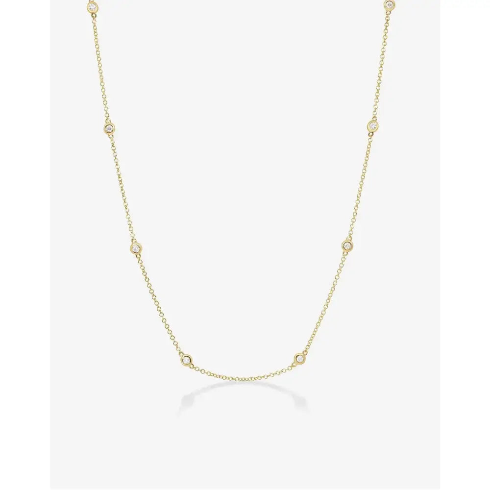 Stunning Diamond Bezel Station Necklace for Timeless Elegance.