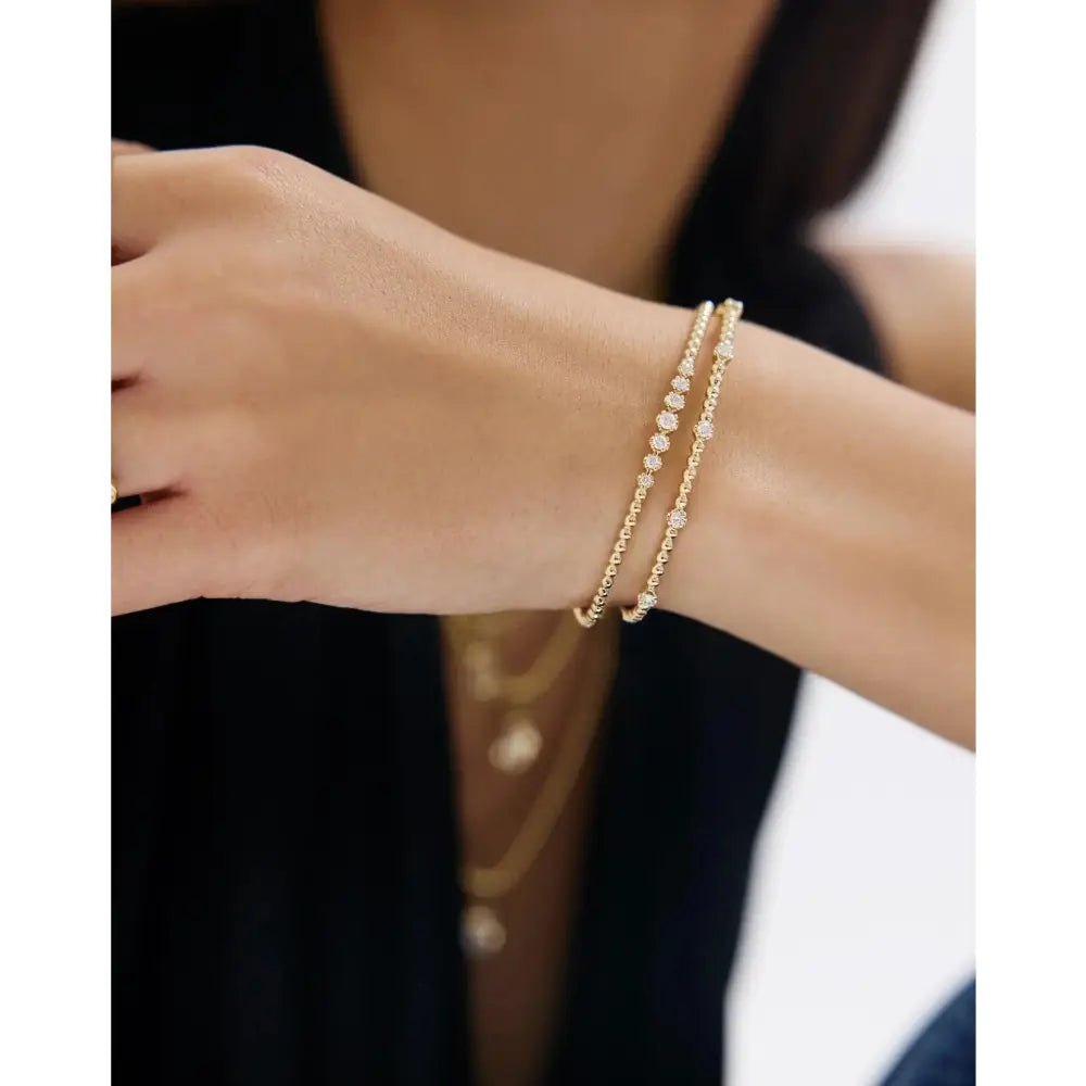 Stunning Diamond Cluster Bead Bangle – Elevate Your Elegance!.