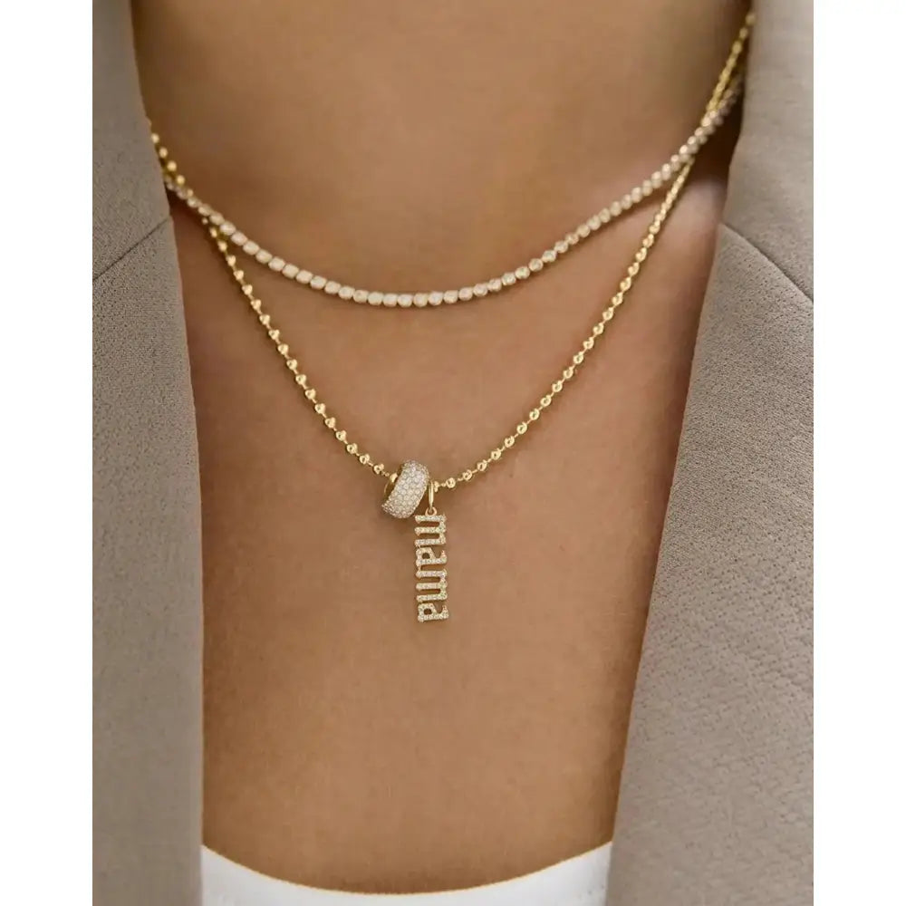 Stunning Diamond Mama Pendant - A Cherished Gift for Moms.