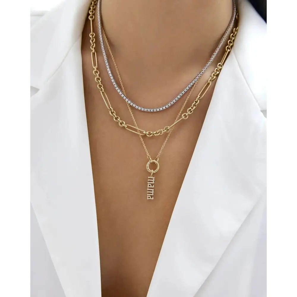Stunning Diamond Mama Pendant - A Cherished Gift for Moms.