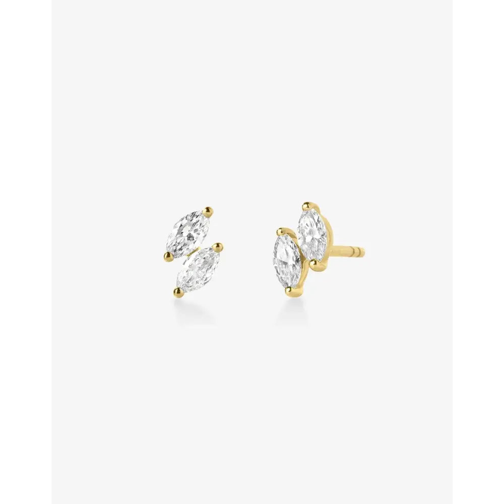 Stunning Double Marquise Lab Diamond Stud Earrings.