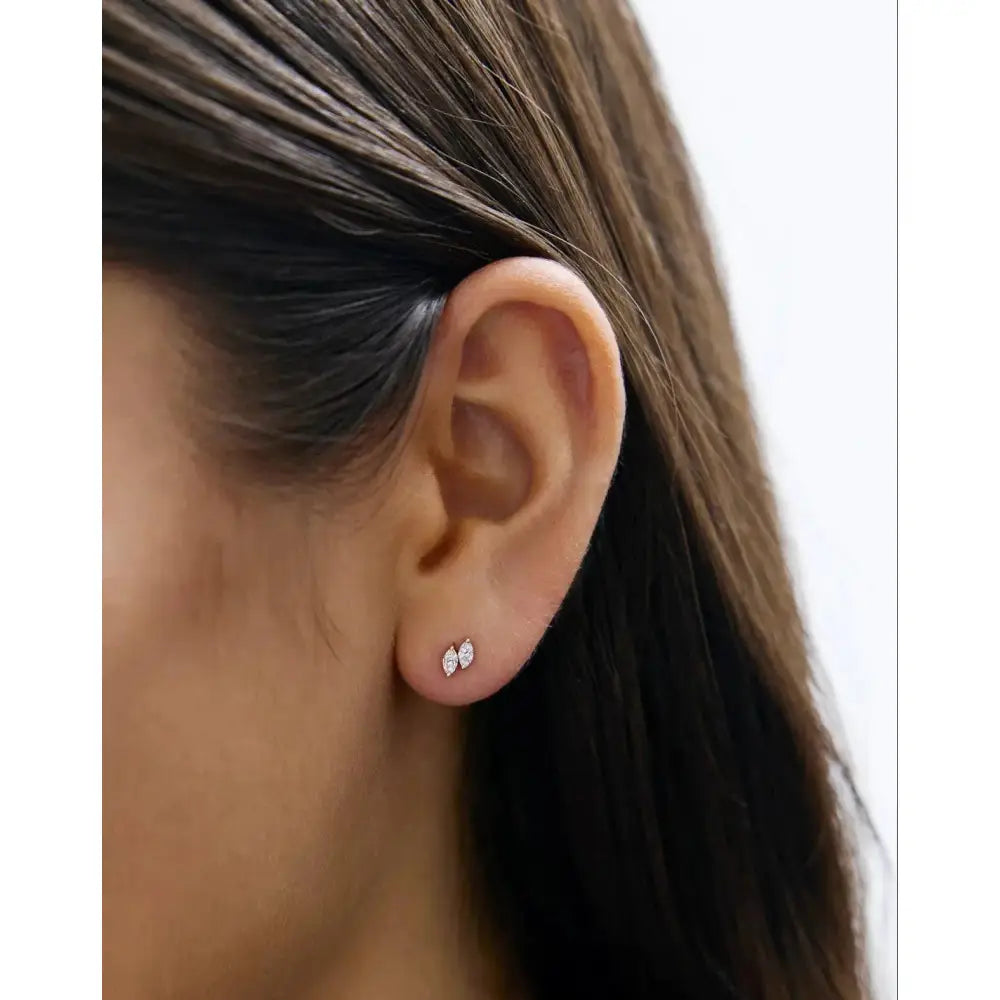 Stunning Double Marquise Lab Diamond Stud Earrings.