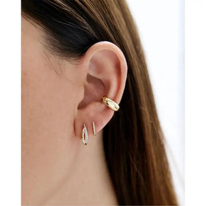 Stunning Double Row Diamond Hoop Earrings.