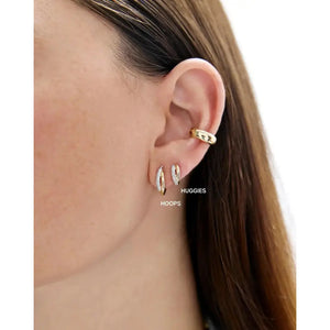 Stunning Double Row Diamond Hoop Earrings.