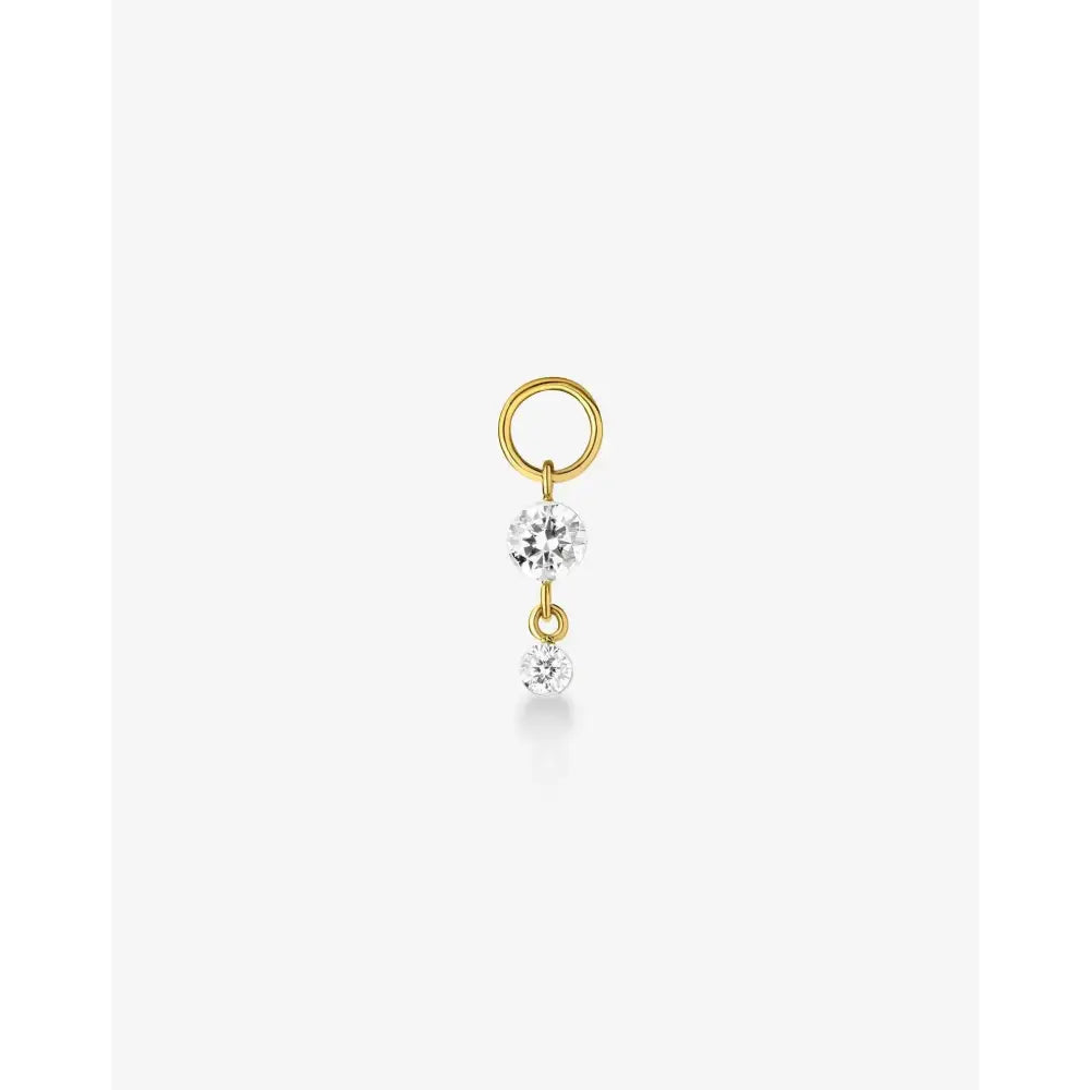Stunning Drop Round Lab Diamond Huggie Charm Earrings.