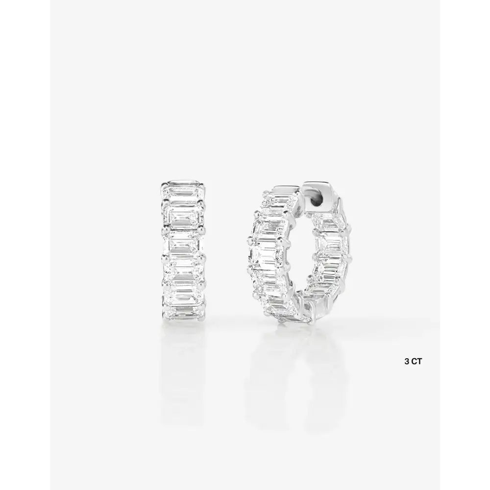 Stunning Emerald Lab Diamond Huggies - Elevate Your Style!.