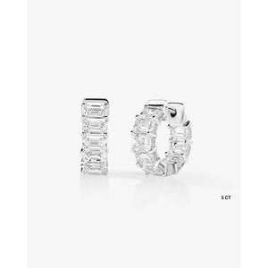 Stunning Emerald Lab Diamond Huggies - Elevate Your Style!.