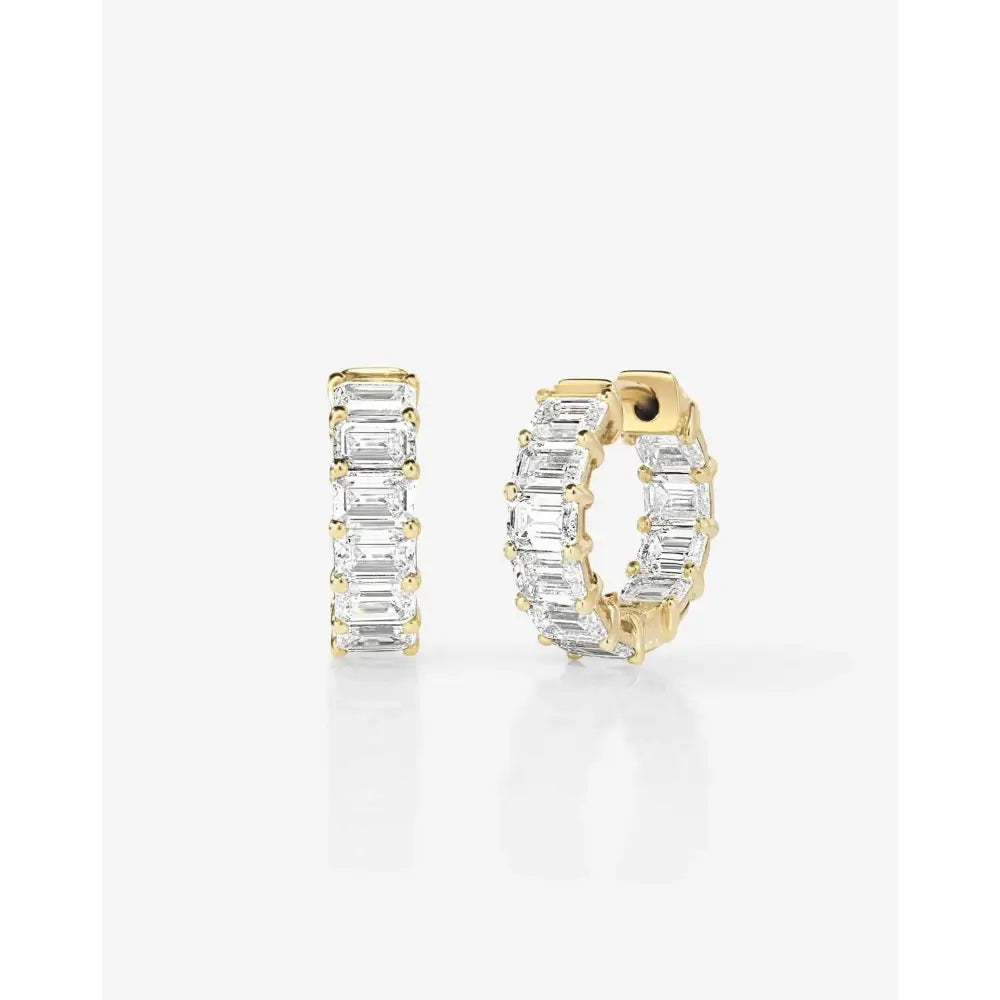 Stunning Emerald Lab Diamond Huggies - Elevate Your Style!.