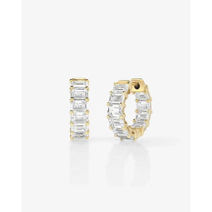 Stunning Emerald Lab Diamond Huggies - Elevate Your Style!.