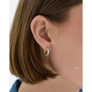 Stunning Emerald Lab Diamond Huggies - Elevate Your Style!.