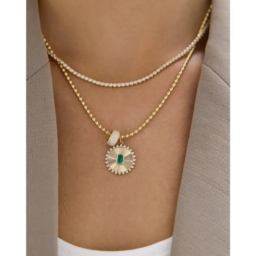Stunning Fluted Emerald Pendant - Elevate Your Elegance.