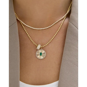 Stunning Fluted Emerald Pendant - Elevate Your Elegance.