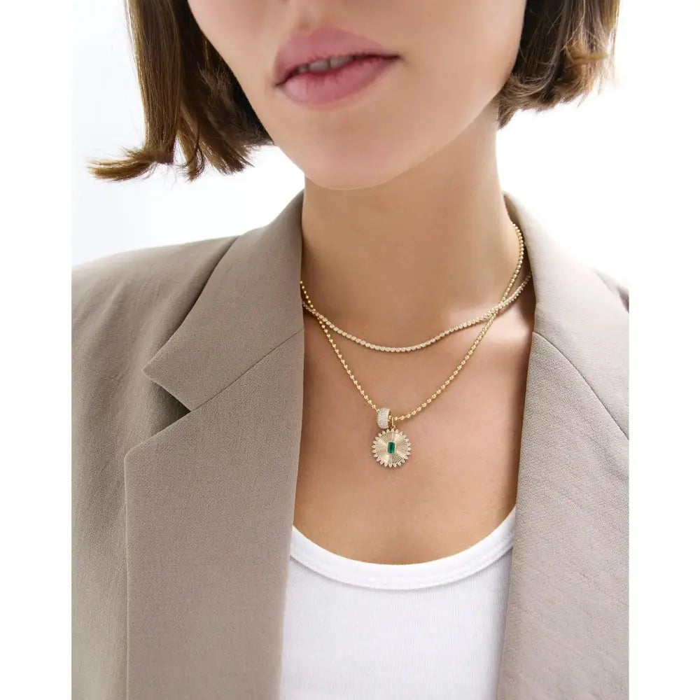 Stunning Fluted Emerald Pendant - Elevate Your Elegance.