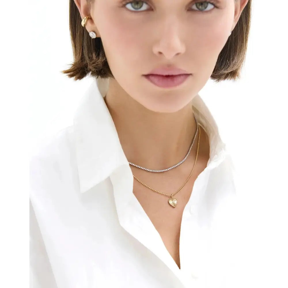 Stunning Fluted Heart Diamond Pendant - Elegance Redefined.