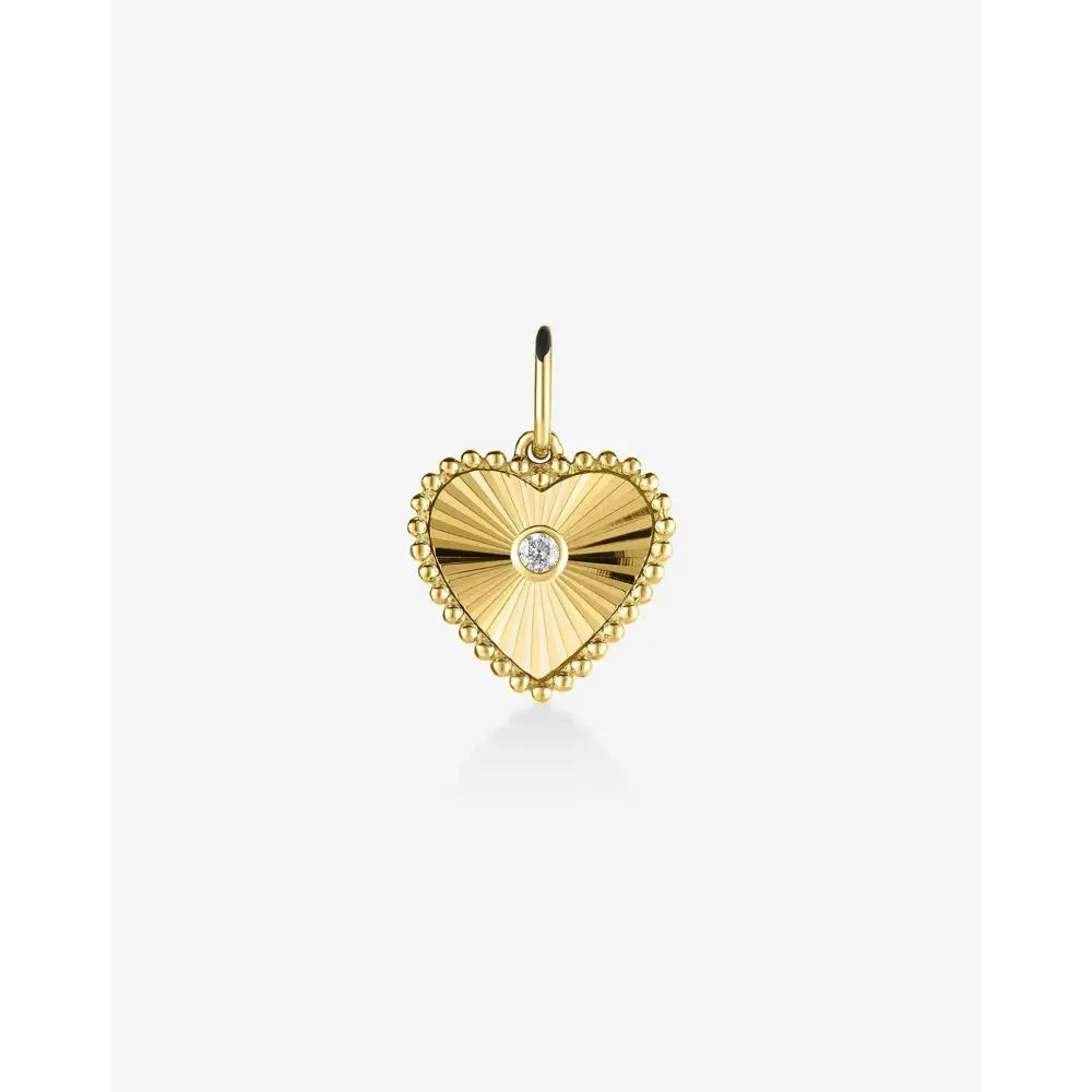 Stunning Fluted Heart Diamond Pendant - Elegance Redefined.