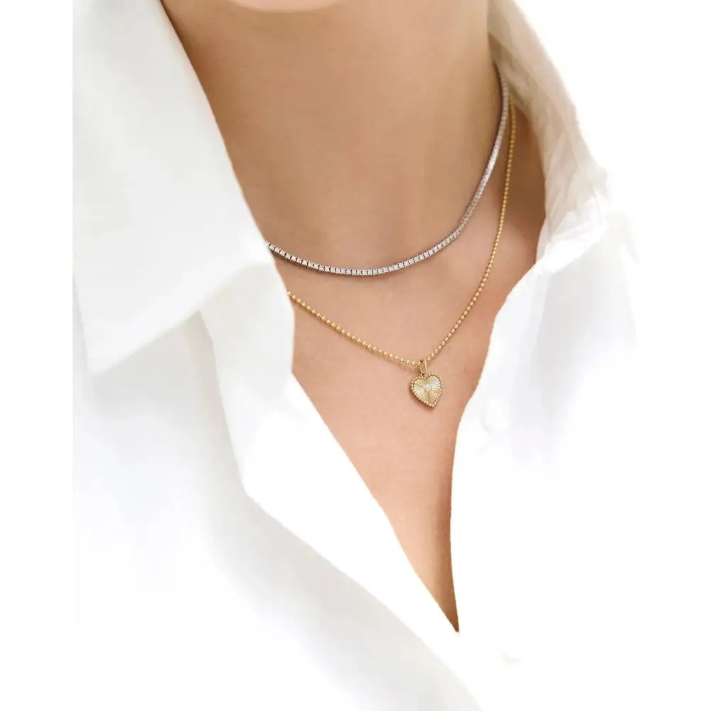 Stunning Fluted Heart Diamond Pendant - Elegance Redefined.