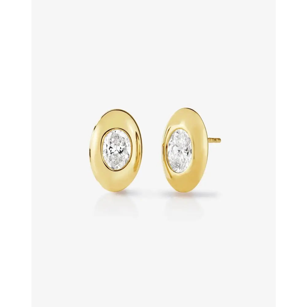Stunning Framed Oval Lab Diamond Studs – Elegance Redefined.