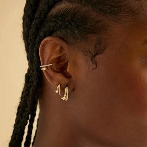 Stunning Gold Cosmic Illusion Crystal Hoop Earrings.