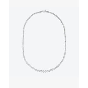 Stunning Graduated Bezel Diamond Tennis Necklace - Elevate Your Elegance.