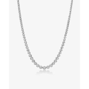 Stunning Graduated Bezel Diamond Tennis Necklace - Elevate Your Elegance.