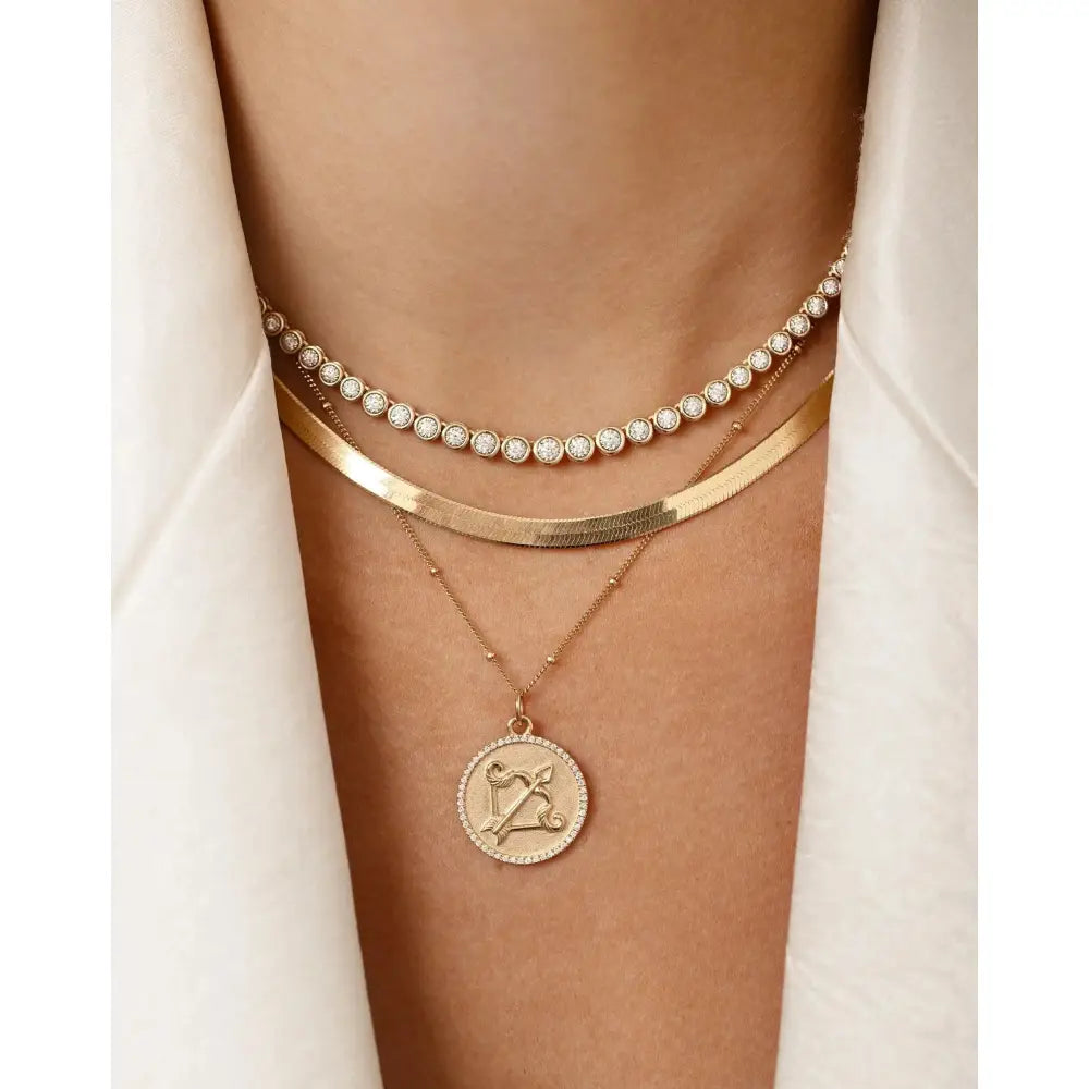 Stunning Graduated Bezel Diamond Tennis Necklace - Elevate Your Elegance.