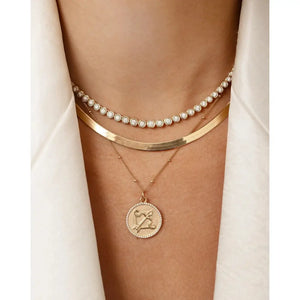 Stunning Graduated Bezel Diamond Tennis Necklace - Elevate Your Elegance.