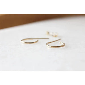 Stunning Handmade Solid Gold Hammered Hoop Earrings - Choose 9K, 14K, or 18K in Yellow, Rose, or White Gold - Available in 10mm or 12mm - Single or Pair Options.