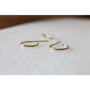Stunning Handmade Solid Gold Hammered Hoop Earrings - Choose 9K, 14K, or 18K in Yellow, Rose, or White Gold - Available in 10mm or 12mm - Single or Pair Options.