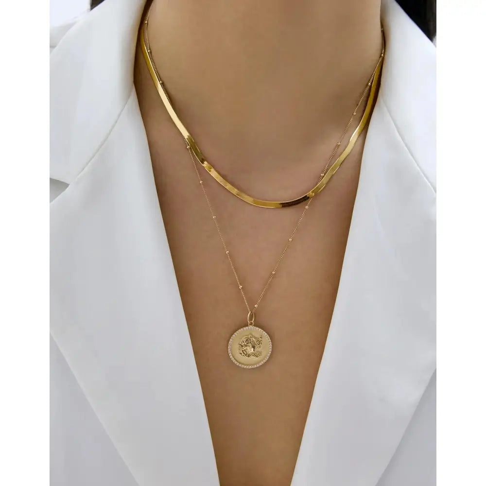 Stunning Herringbone Chain Necklace for Effortless Elegance.
