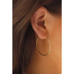 Stunning Large 14K Gold Hoop Earrings - Big Minimalist Everyday Style for Women.