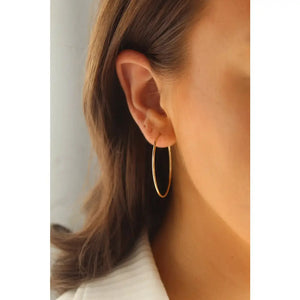 Stunning Large 14K Gold Hoop Earrings - Big Minimalist Everyday Style for Women.