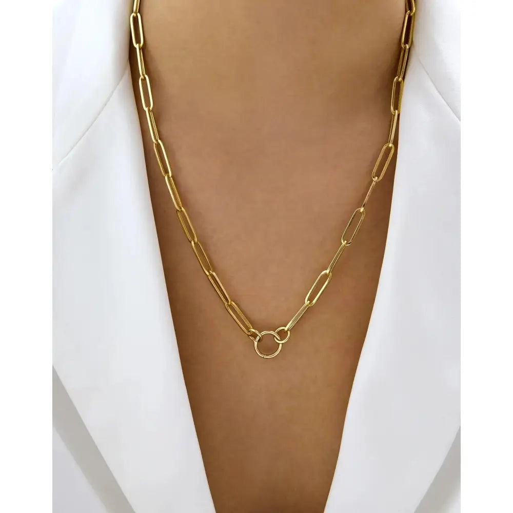 Stunning Long Clique Chain Necklace for Effortless Elegance.
