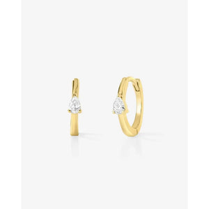 Stunning Mini Pear Diamond Huggies for Effortless Elegance.