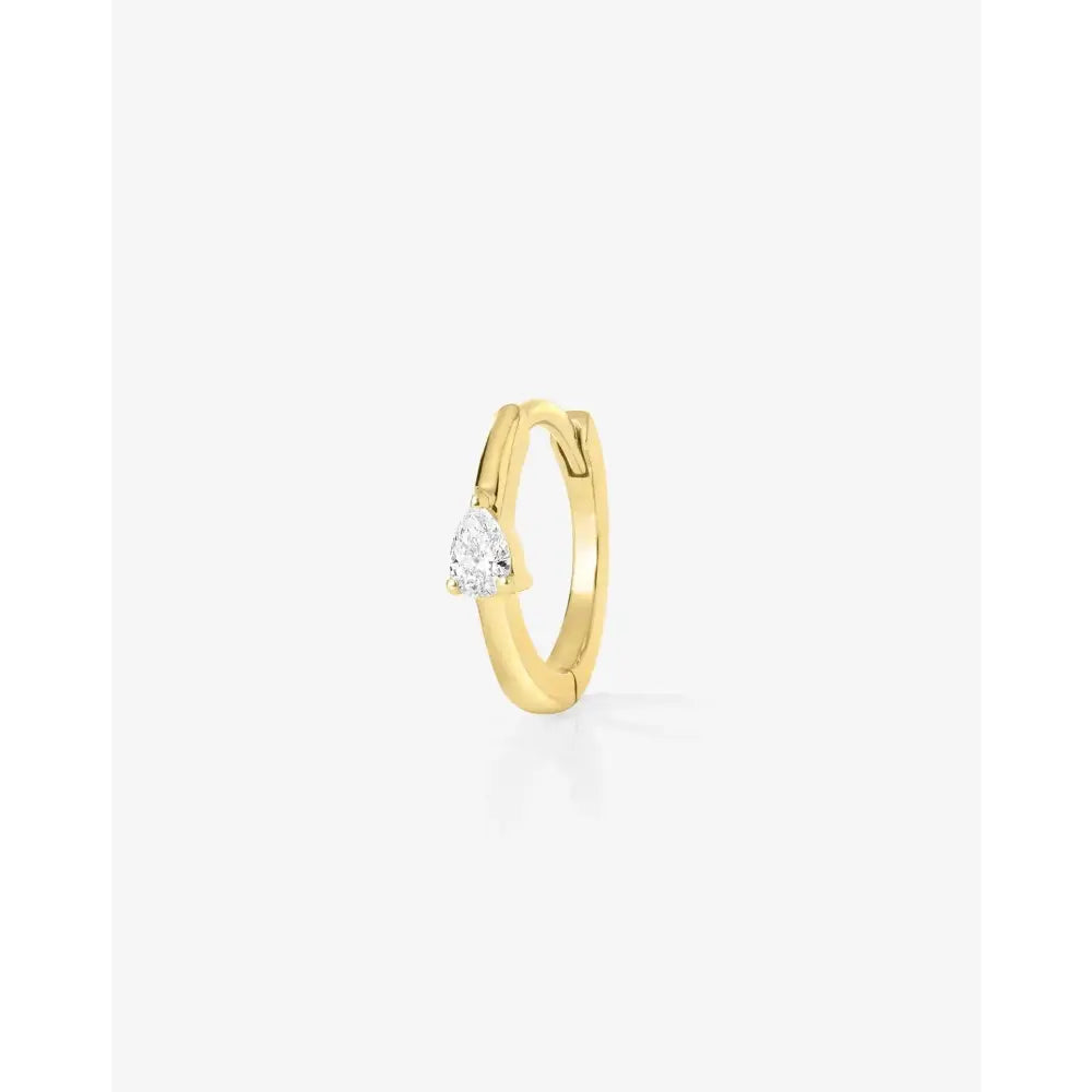 Stunning Mini Pear Diamond Huggies for Effortless Elegance.