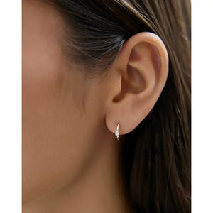 Stunning Mini Pear Diamond Huggies for Effortless Elegance.