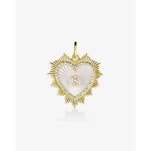 Stunning Mother of Pearl Heart Pendant - Embrace Elegance and Love.