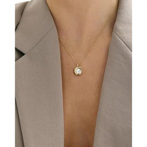 Stunning Organic Bezel Lab Diamond Pendant - Eco-Friendly Elegance.