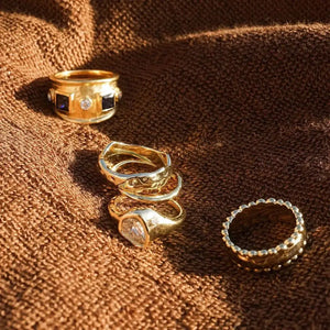 Stunning Organic Chunky 18Ct Gold Plated Band Ring.